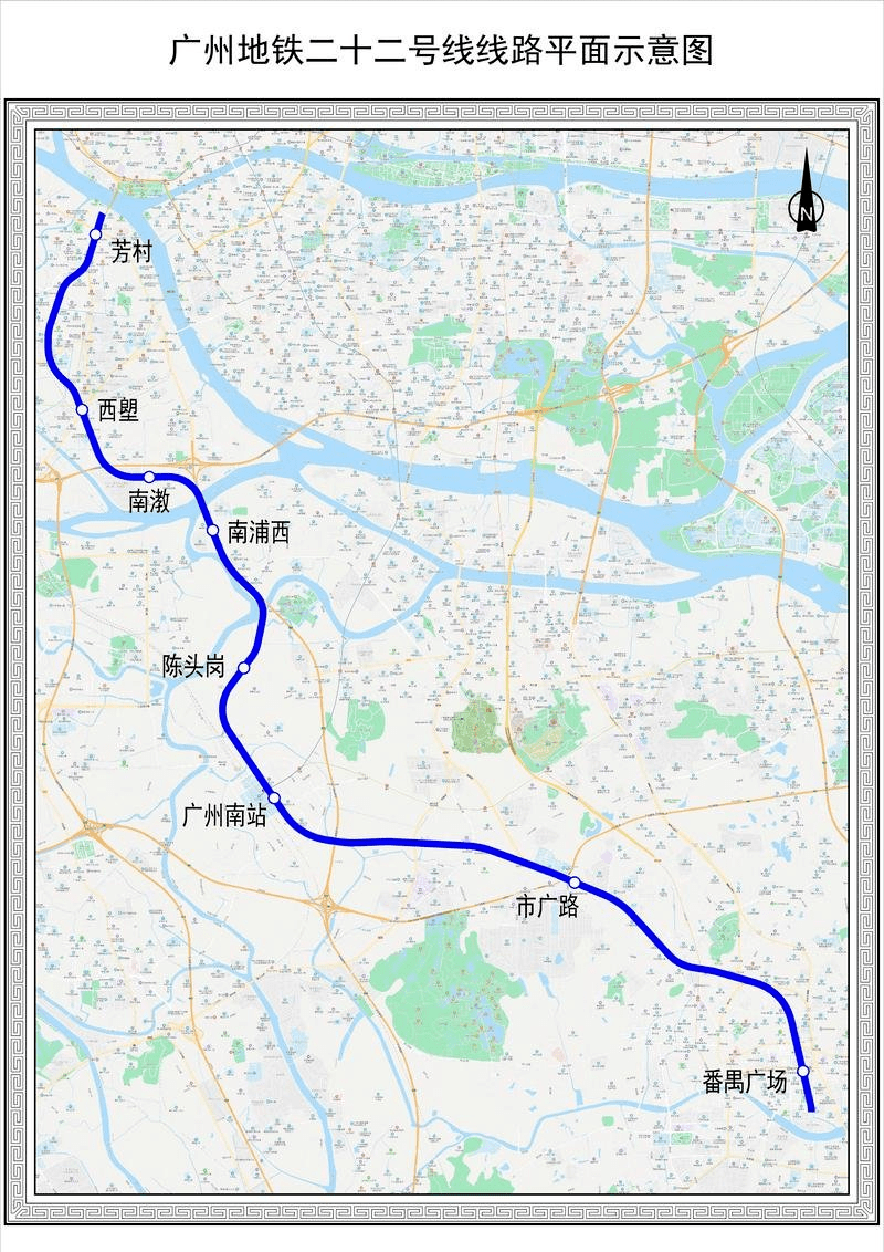 线路建成后将串联番禺区和荔湾区,连接广州南站,白鹅潭枢纽等大型铁路