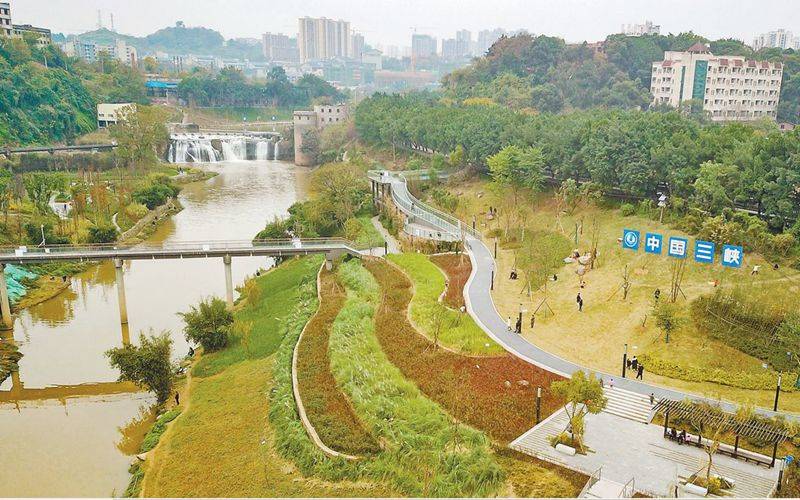 花溪河综合整治初见成效_巴南区_步道_中下游