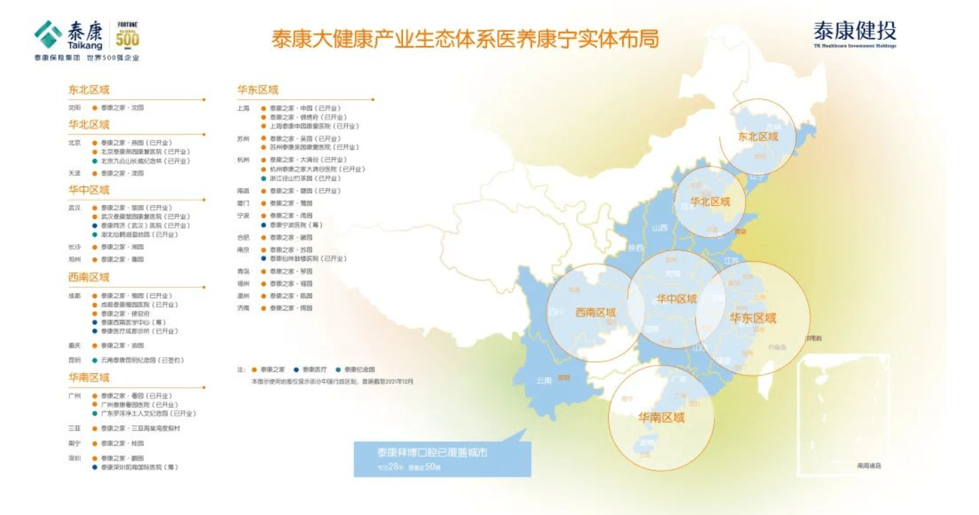 截至目前,泰康之家养老社区已布局京津冀,环渤海,长三角,粤港澳大湾区