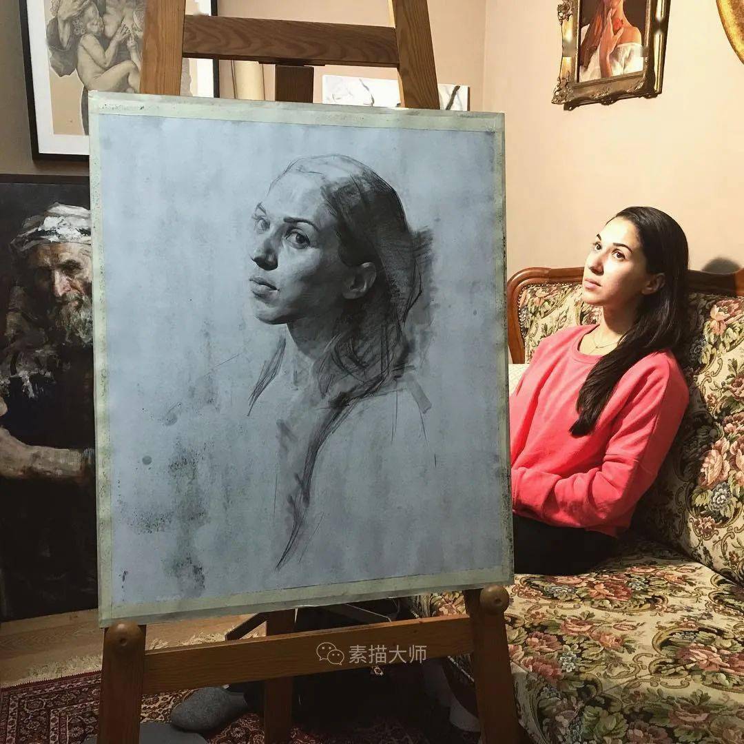 俄罗斯学院派素描青年画家伊凡洛根诺夫作品