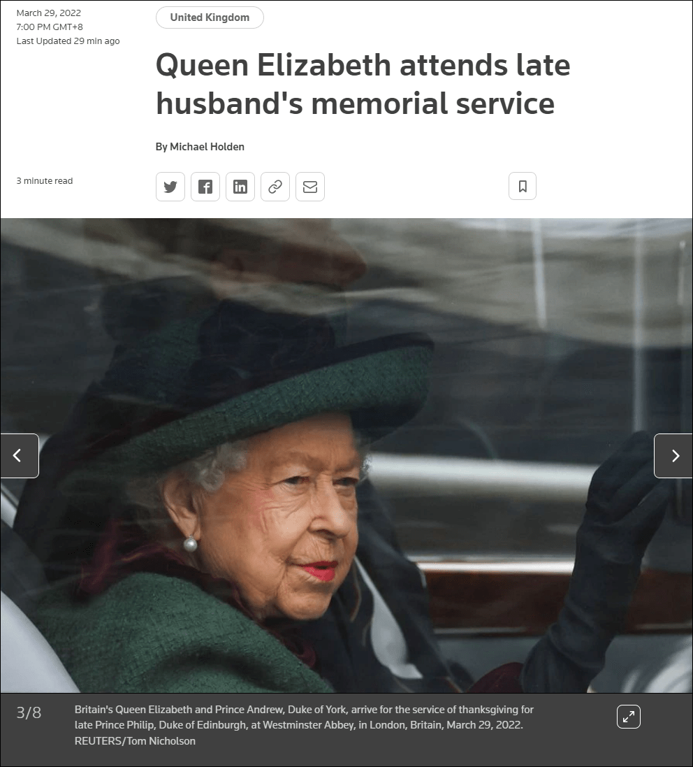 英国女王伊丽莎白二世在确诊感染新冠病毒后首次公开露面