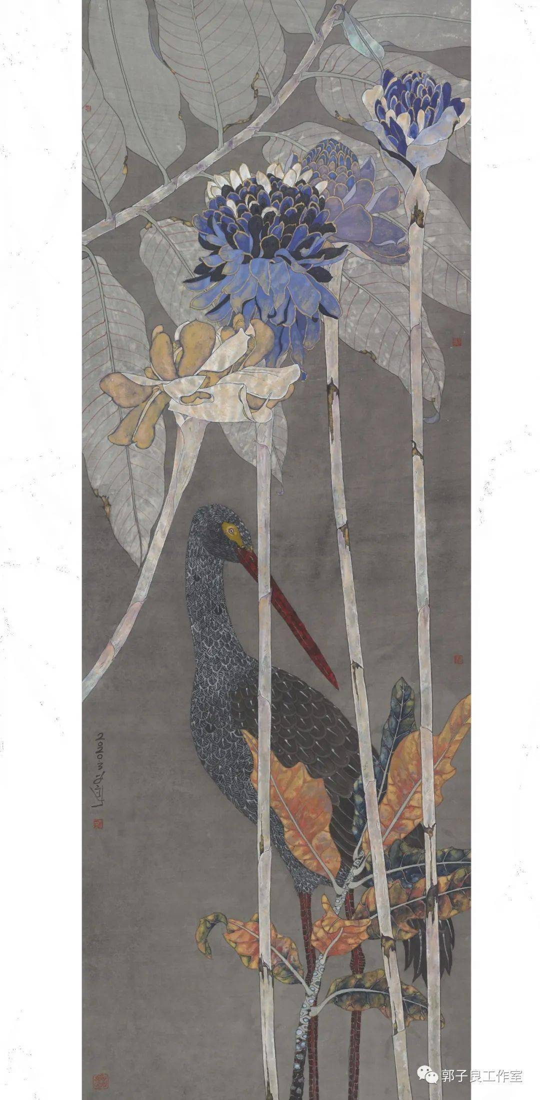 郭子良工笔重彩花鸟画张张精彩