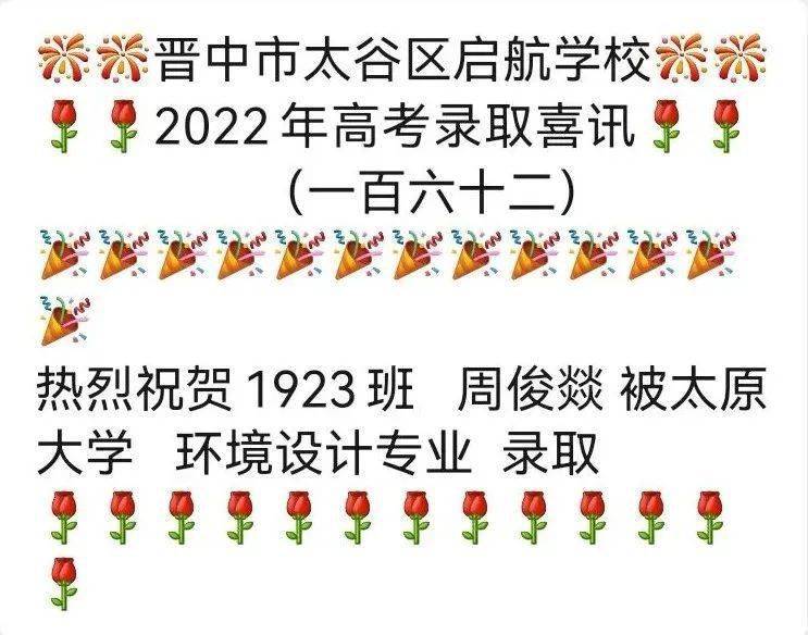 晋中市太谷区启航学校2022高考喜报(十)_同学_专业_武术