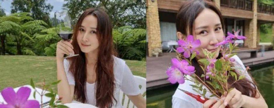 从胡静自拍的周边环境来看,她应该是在马来西亚的豪宅里.