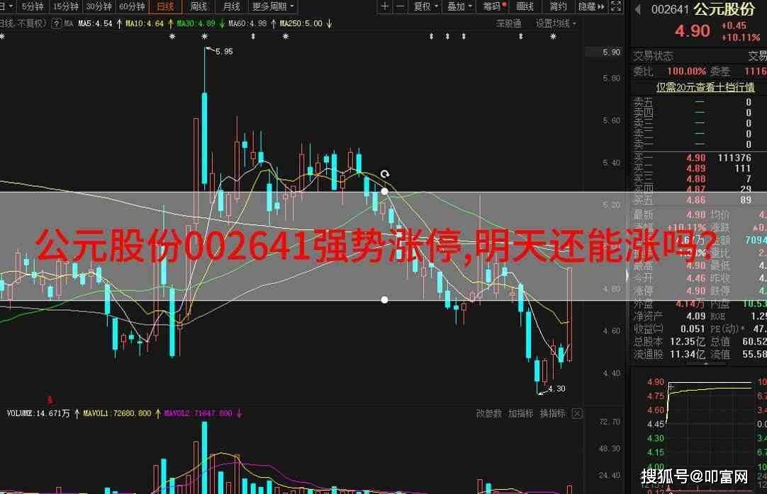 公元股份002641强势涨停明天还能涨吗？专业走势分析开云APP 开云官网入口(图1)