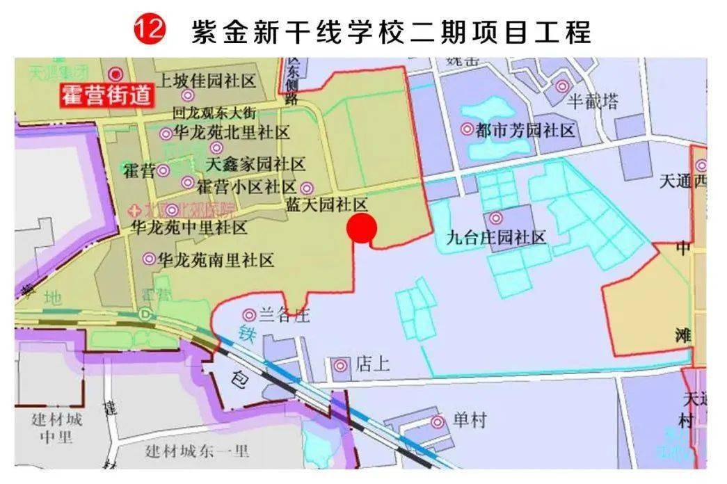 项目位于霍营街道和东小口镇，东临紫金新干线学校一期，总建筑面积49953