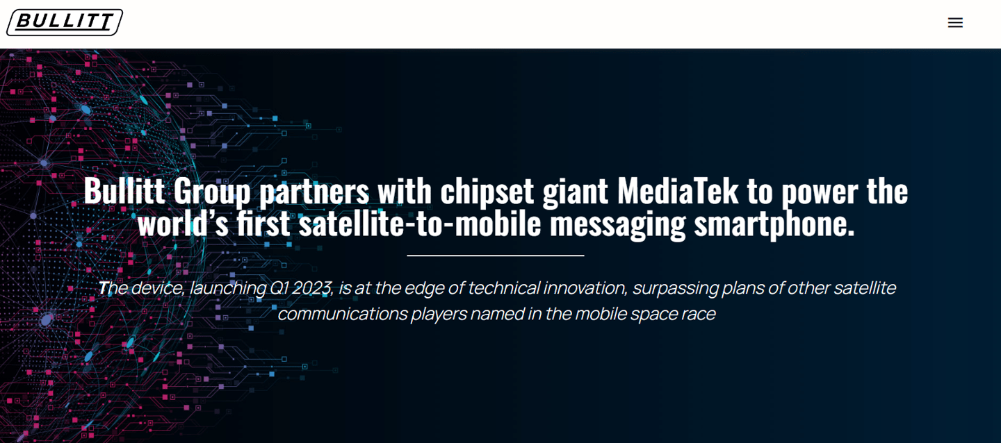华为手机位置模拟软件
:Bullitt 与联发科将于明年一季度推出支持双向卫星通信的手机