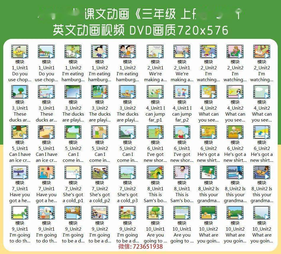 汇总 小学英语课文动画《三年级 上册》50个英文动画视频（全数免费看）