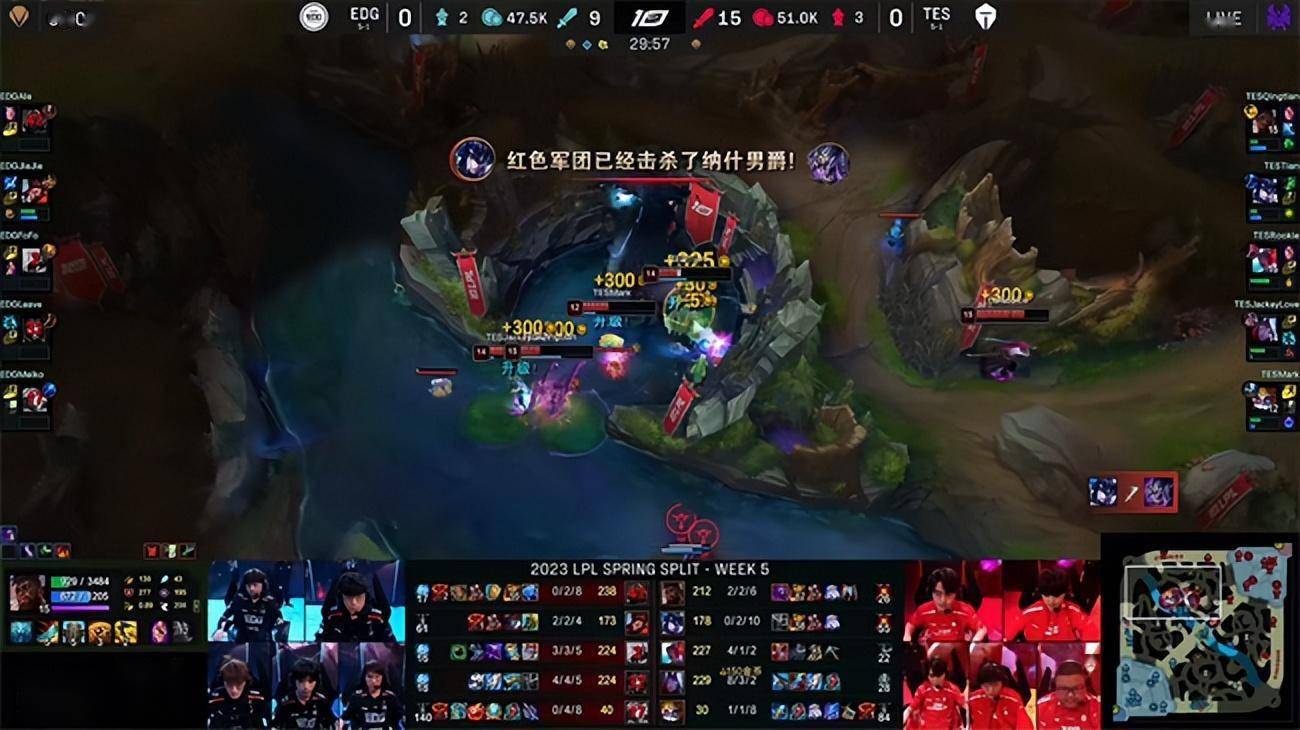 LOL-LPL：Rookie永恩双剑滑斩刺杀双C，TES团战造胜2-1力克EDG