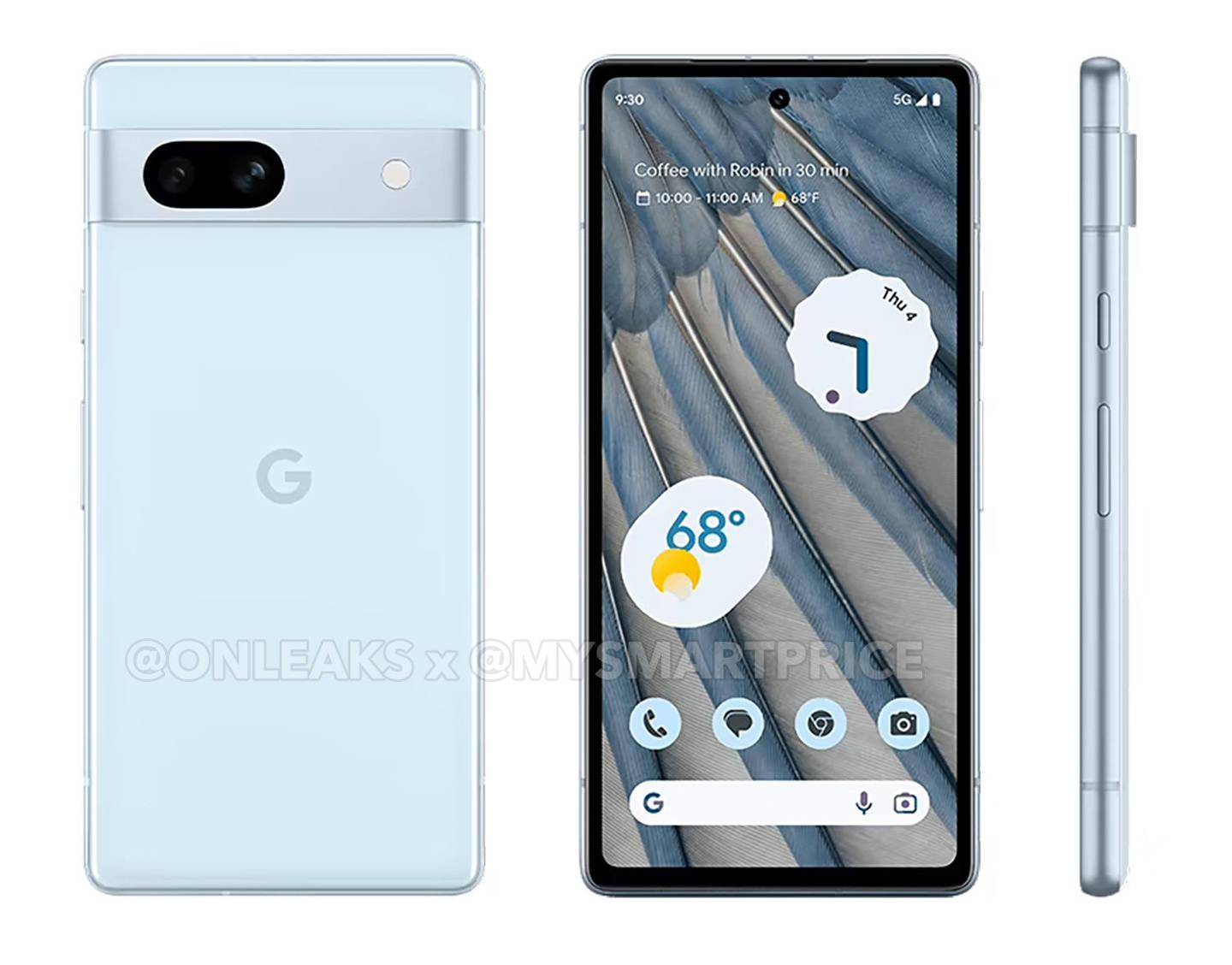 谷歌Pixel 7a手机高清衬着图流出，北极蓝版初次曝光