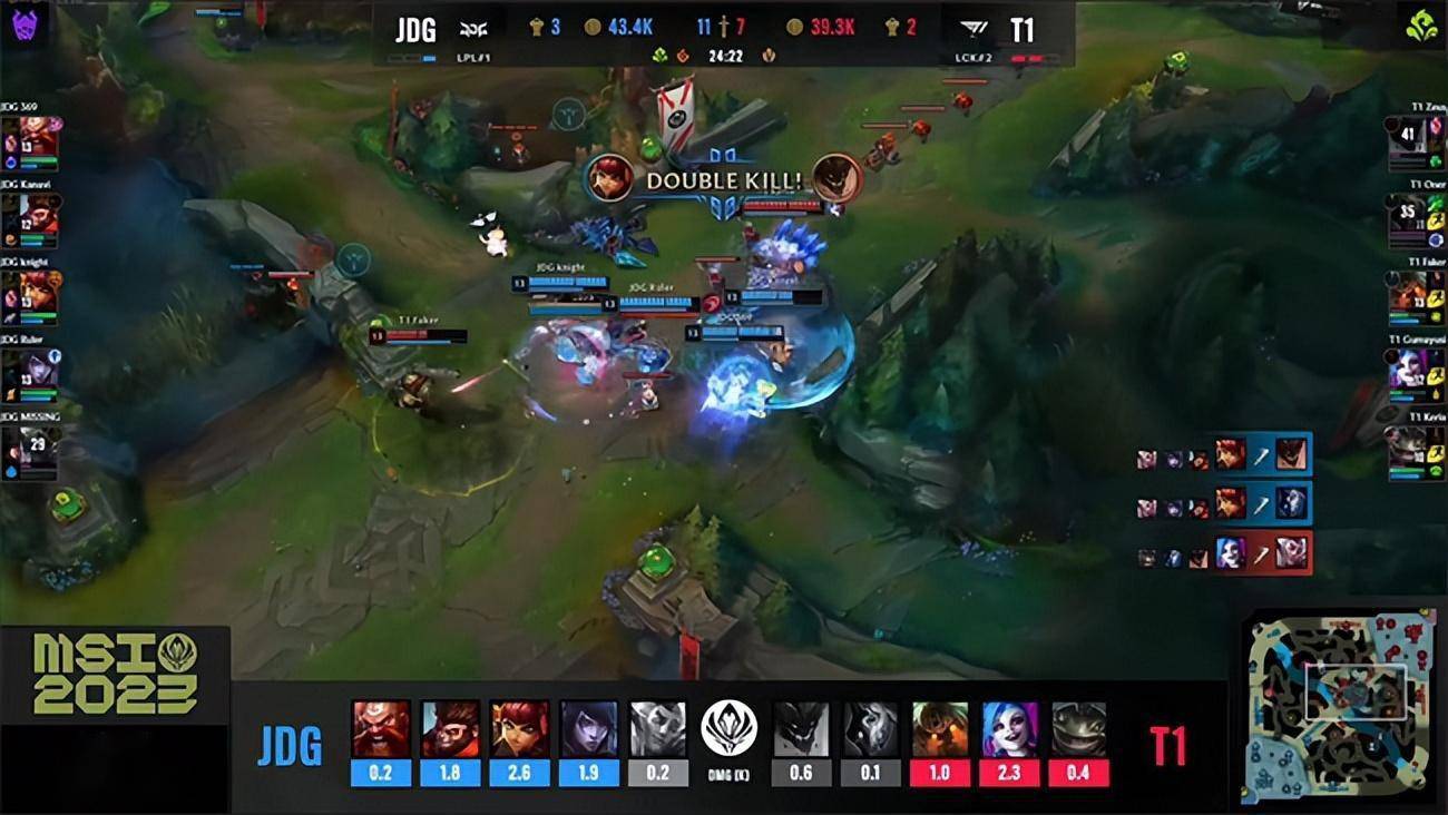 LOL-MSI：Ruler金克丝死神飞弹一箭双雕，JDG 3-2力克T1挺进决赛