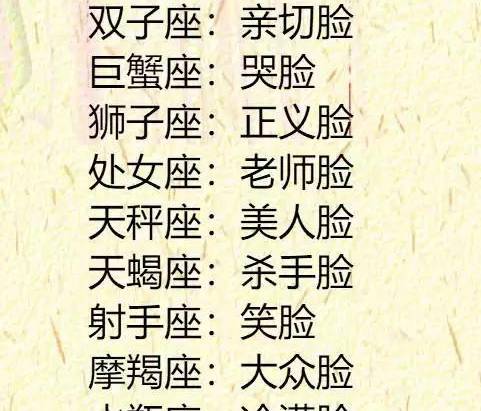 原创 十二星座长了一张什么脸?  白羊一张可爱脸,金牛一张发财脸!