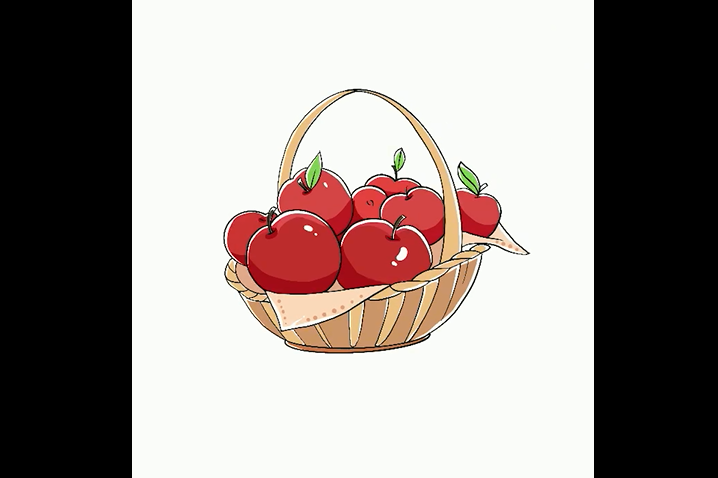 卡通画教程可爱果篮10秒就可以学会哦