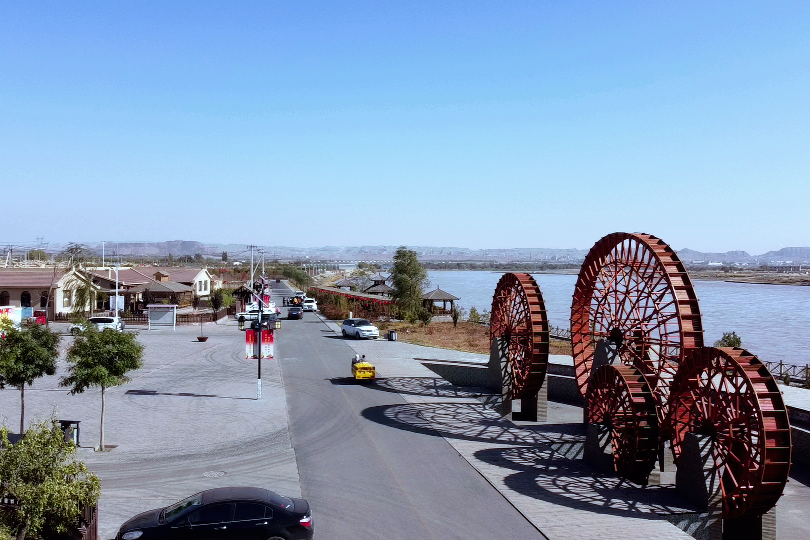 航拍内蒙古乌海市海南区西行客栈令人向往的生活