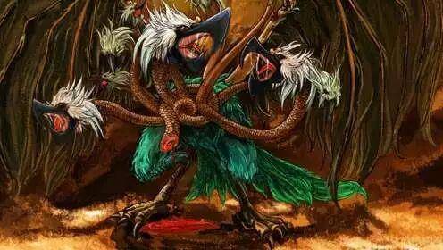 感到奇怪,便抬头望去,令他大吃一惊:发出怪叫声的是一只簸箕大的巨鸟