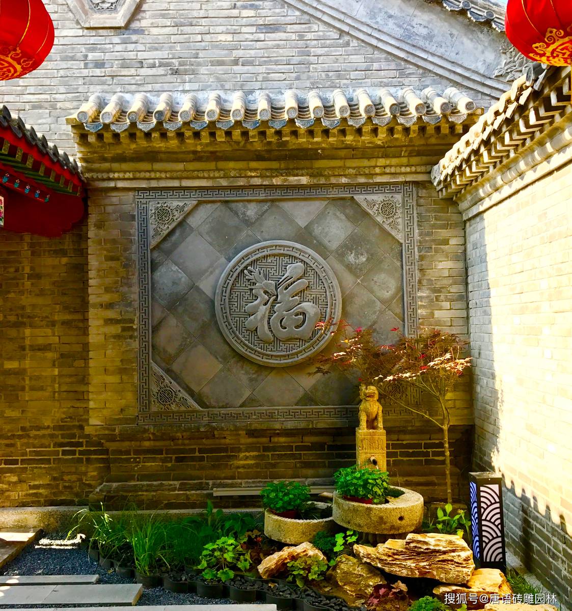 农村大门口屏风墙图片大全:唐语景观砖雕应用案例-搜狐大视野-搜狐新闻
