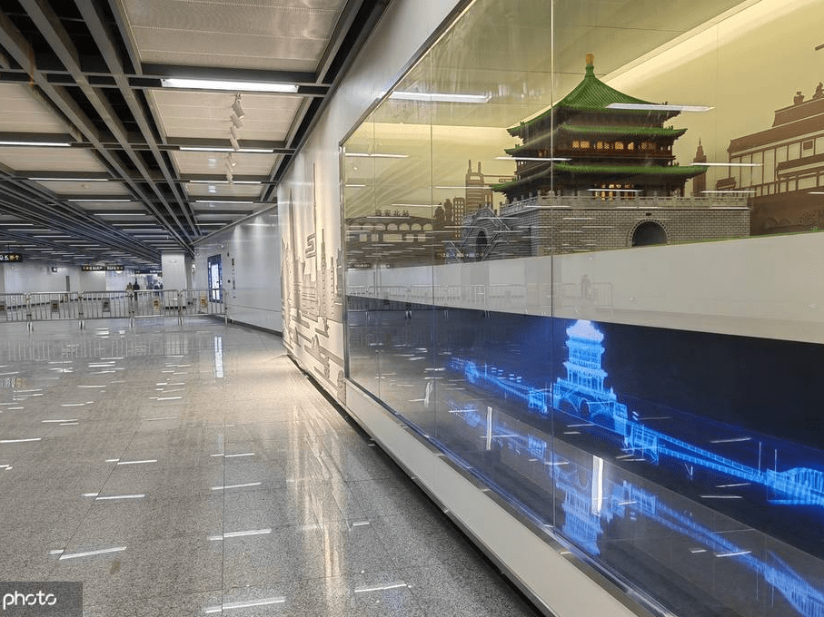 西安地铁钟楼站古今融合3d打印与全息投影交汇