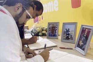 卢赛尔媒体中心设置追思角 纪念三名殉职记者