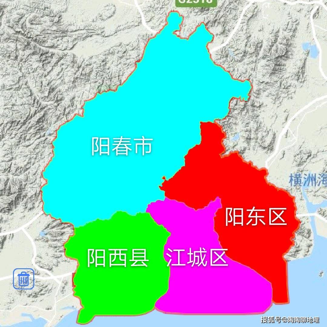 原创阳江市2区1县1市建成区面积排名最大是江城区最小是阳西县
