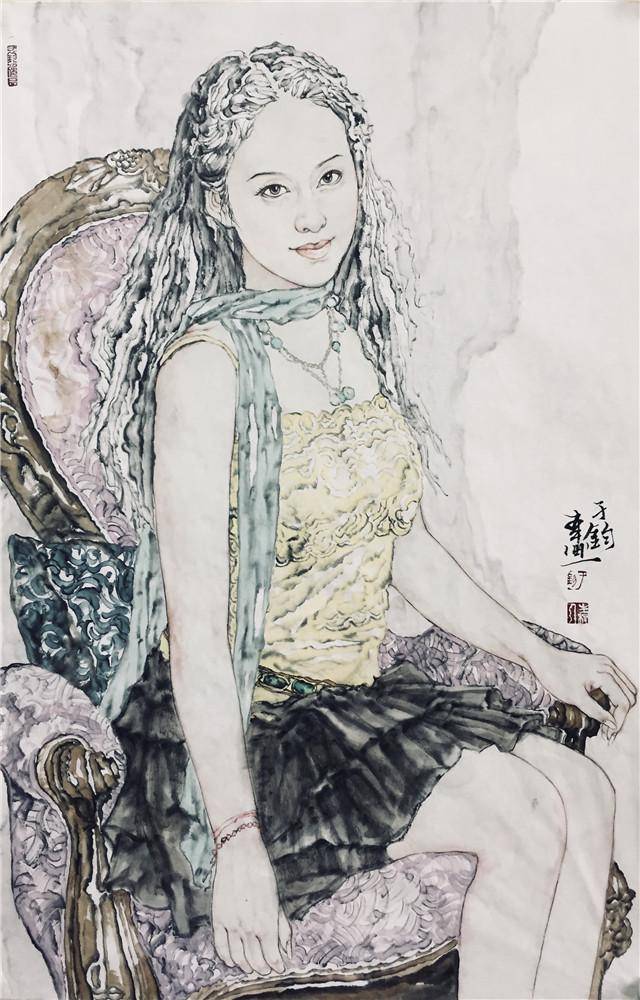 青岛画家于钧用传统的水墨画出最性感的现代女郎