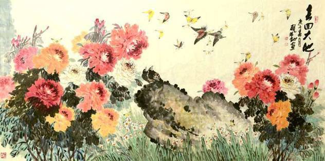 cmx120cm)李砚勤的花鸟画已享誉了中国画坛,作品曾多次参加国内外画展