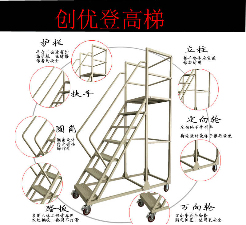 钢材组装移动式登高梯能承重多少公斤