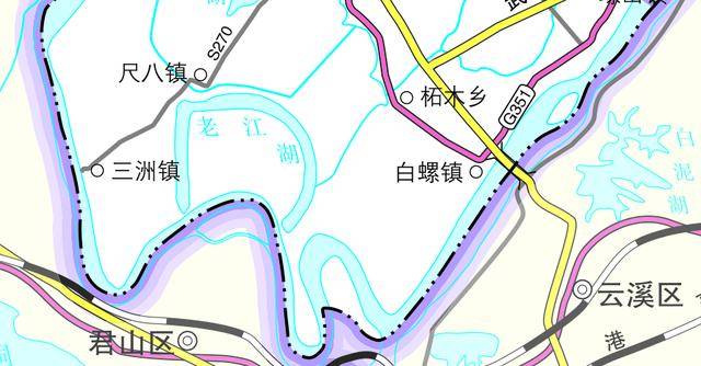 白螺镇对面是岳阳市云溪区,而三洲镇对面是岳阳市华容区.