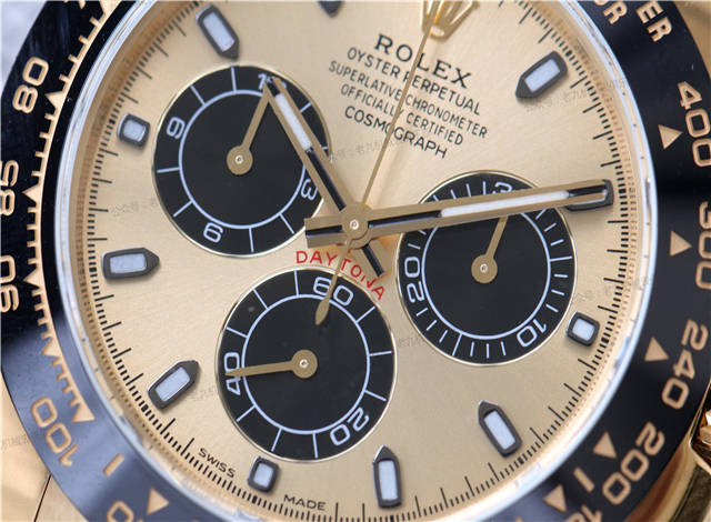 余文乐同款劳力士黄金胶带迪通拿116518,感受金与黑的魅力_表带