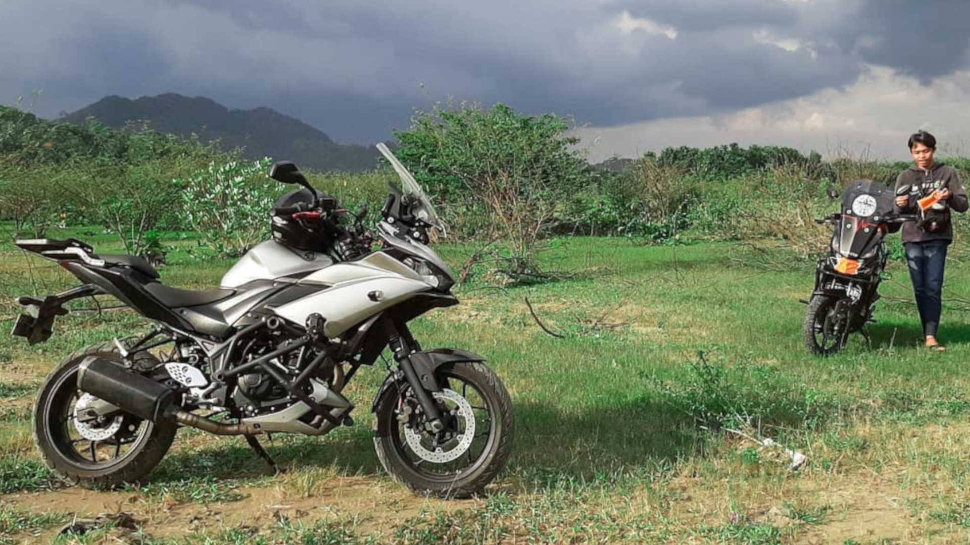 雅马哈tracer250迟迟不来印尼小伙以r25为基础自己改装