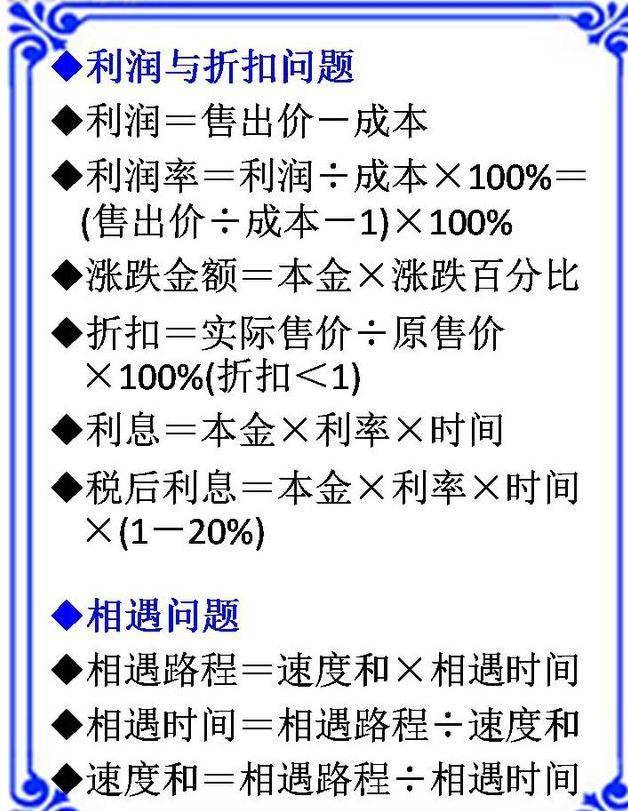 小学数学公式大全!小升初全靠它,家长快帮孩子收着!