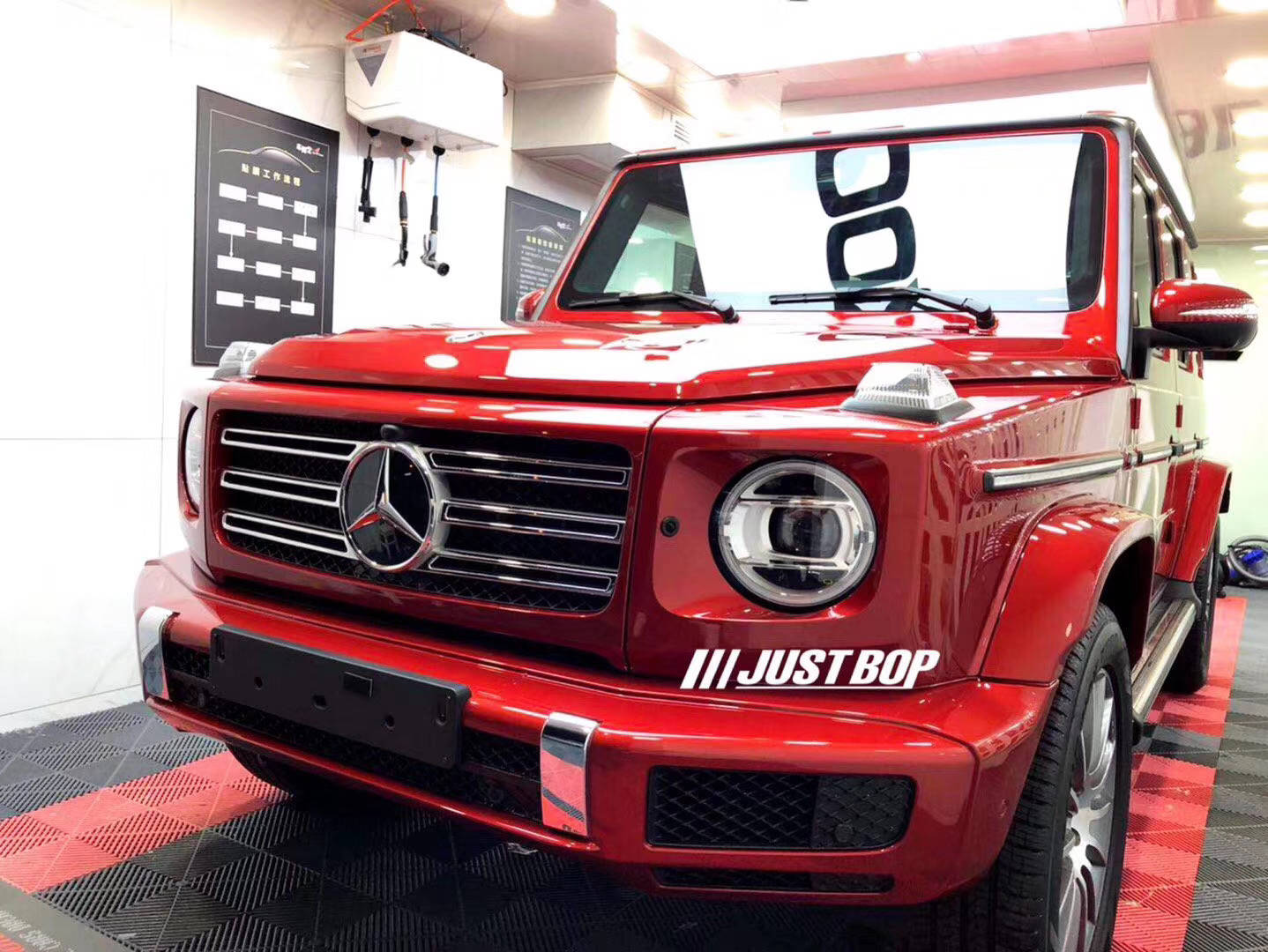 bop案例精选丨奔驰红色大g新车落地未上牌先保护