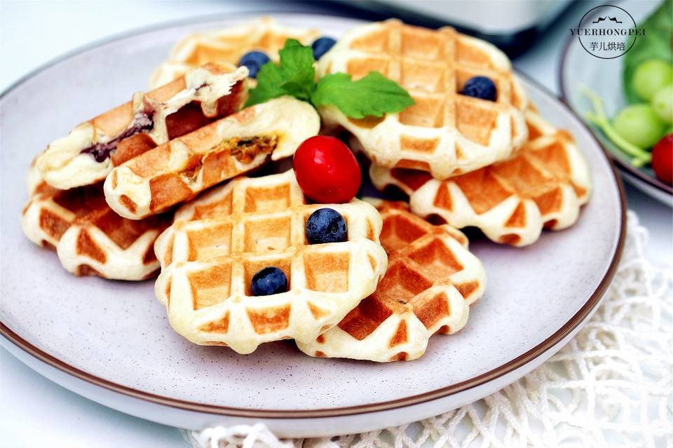 原创发酵华夫饼,不用烤箱,不加泡打粉,松软可口又简单,孩子吃不够
