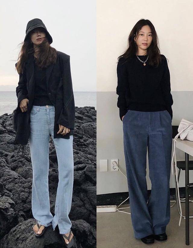 戈蔓婷时尚女装直筒裤配什么上衣