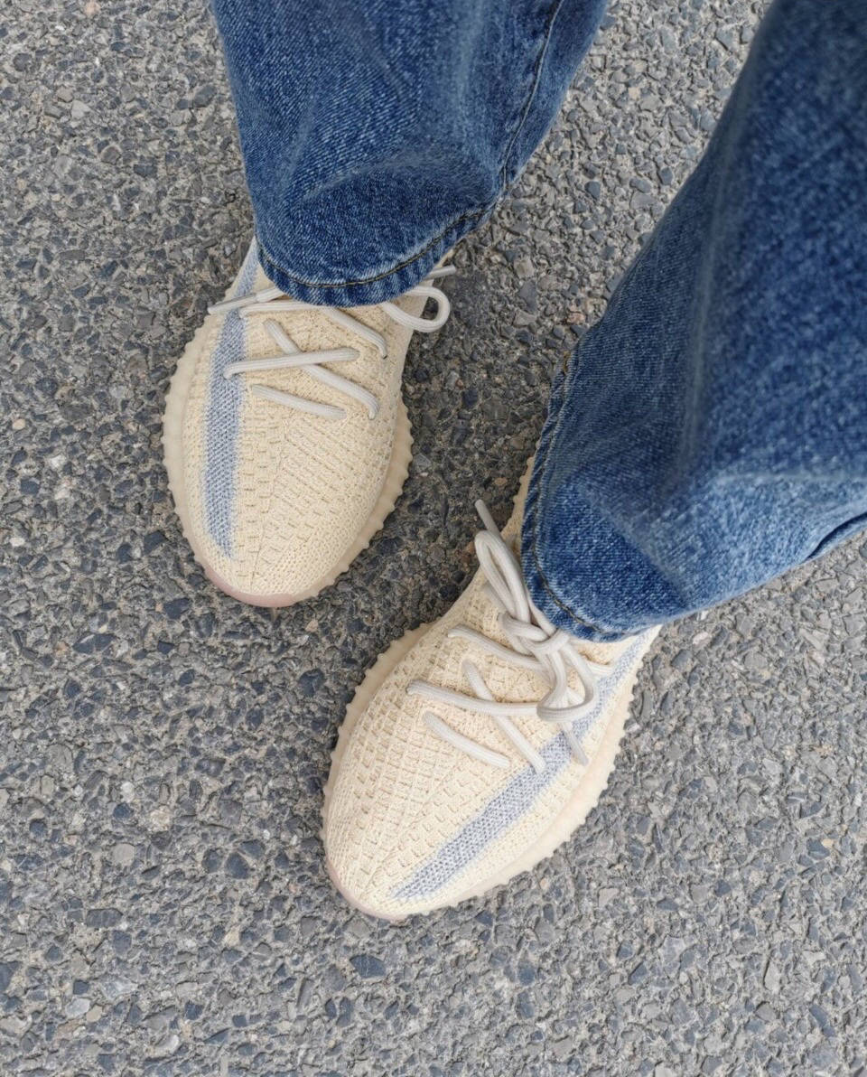 阿迪达斯 yeezy boost 350 v2 linen 奶油麻布 sulfur 硫磺抹茶绿椰子