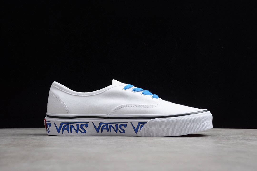 万斯侧边字母印花vansauthenticbmx黑红白蓝涂鸦帆布板鞋