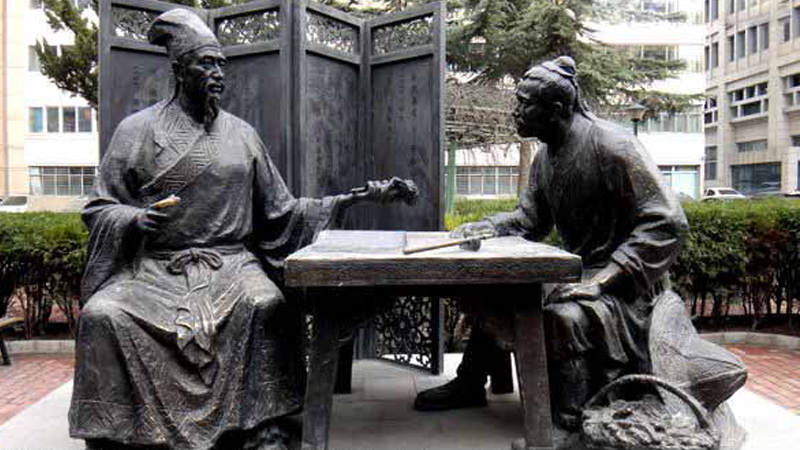 中医文化雕塑,医学名人雕塑,铸铜人物雕塑