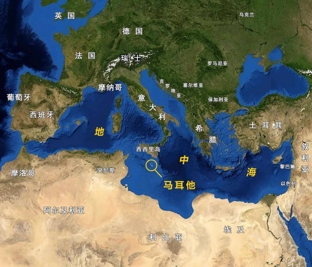 马耳他地图上的位置图片