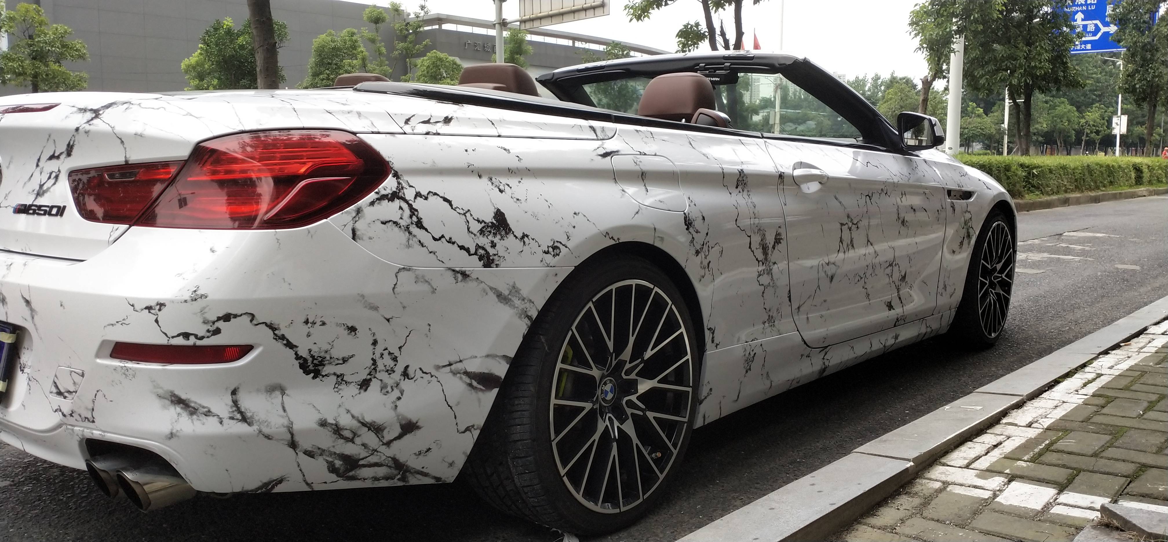 南昌膜幻空间宝马640li全车改色大理石白就是这么牛