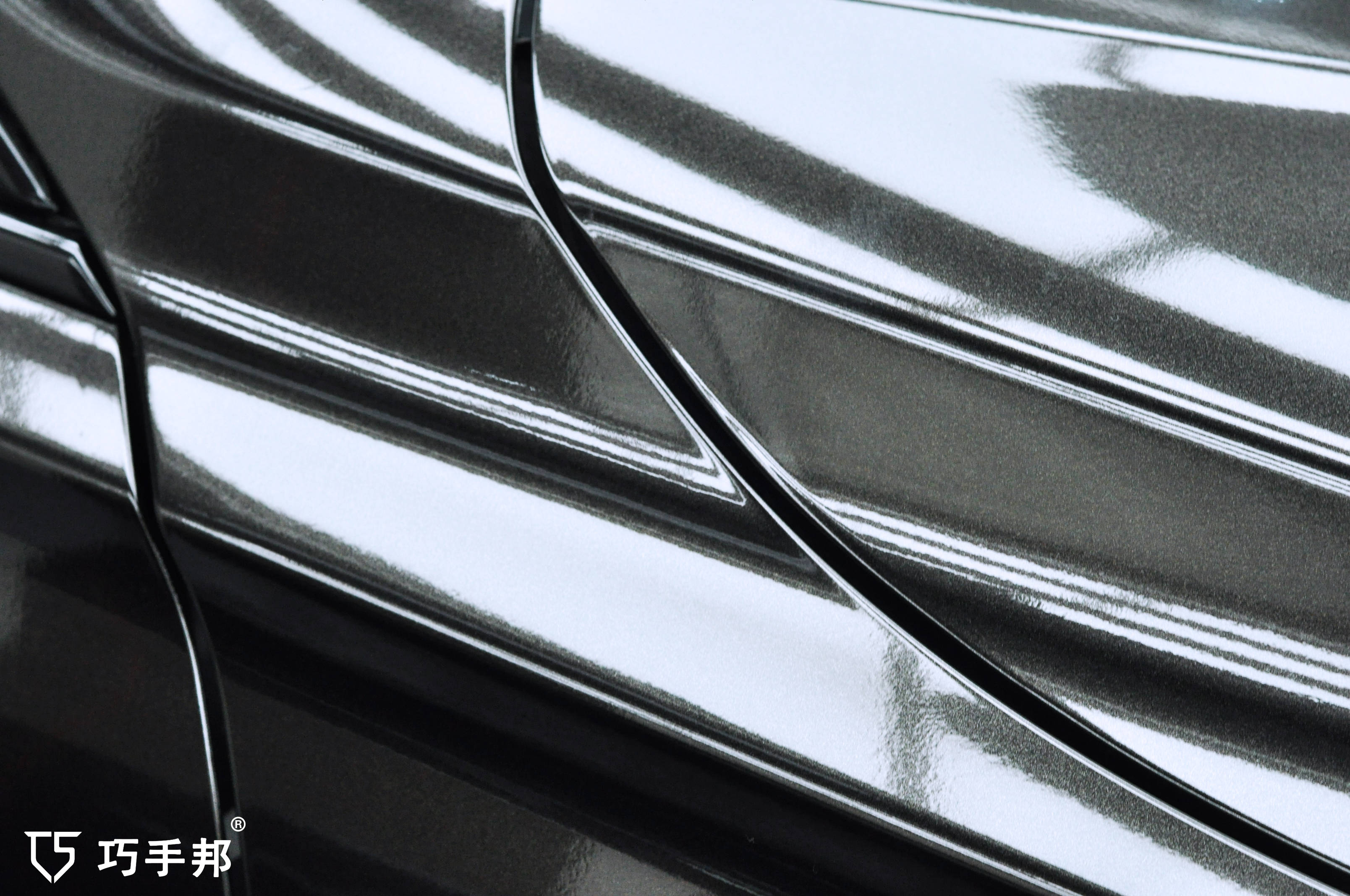 宝马3系装贴改色膜金属黑—巧手邦
