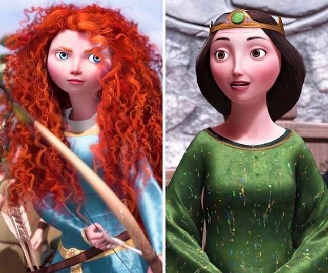 原创迪士尼公主的妈妈因为镜头少都不建模换个发型加深肤色