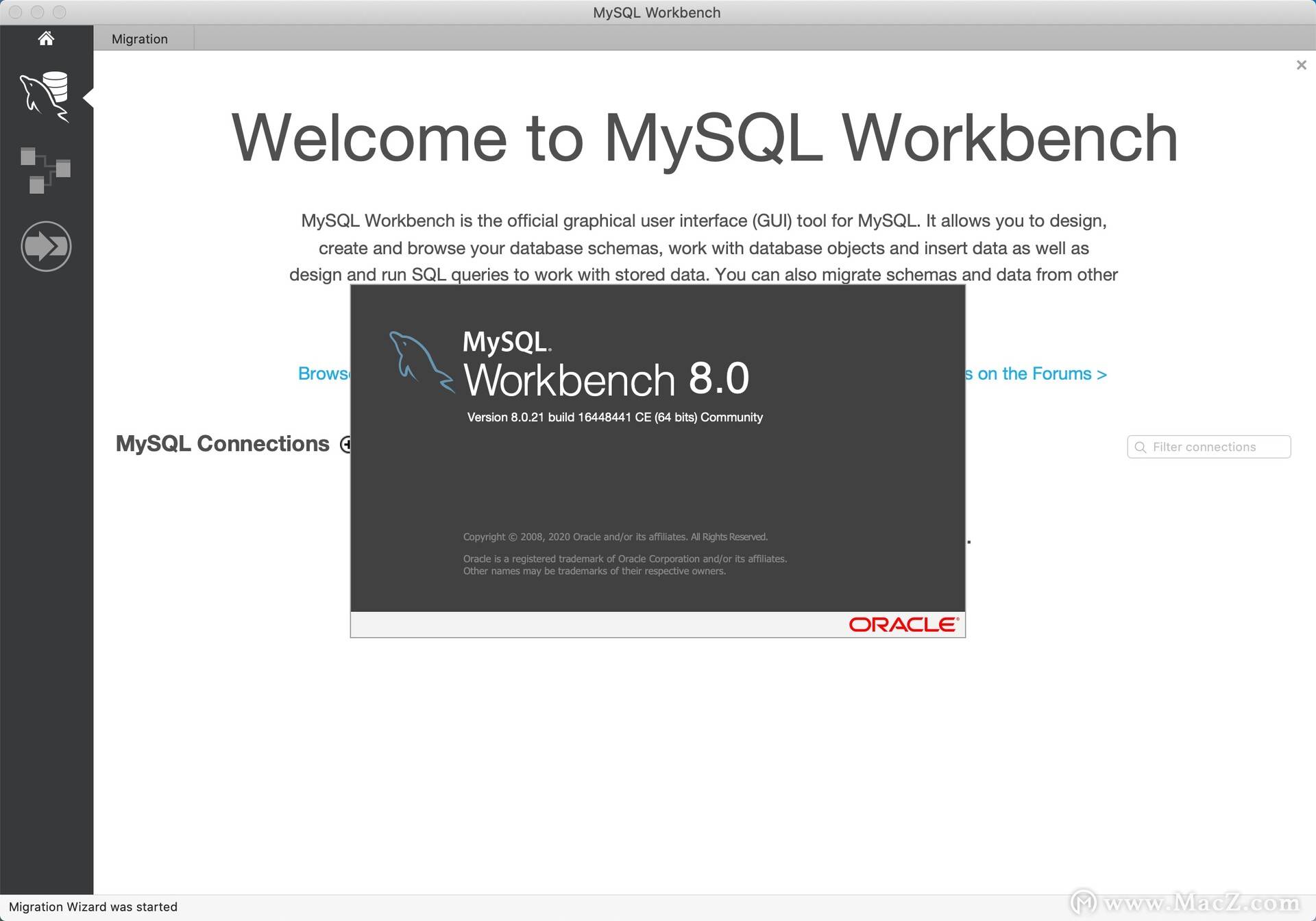 mysql workbench for mac(數據庫工具) v8.0.21