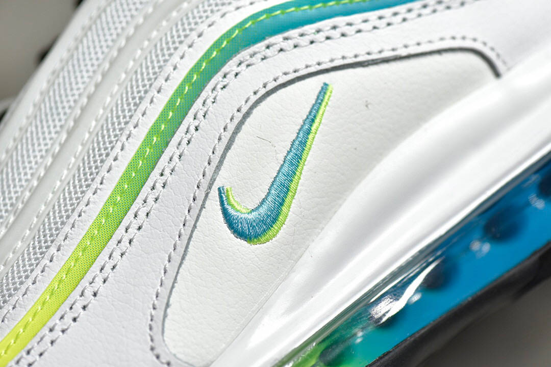 耐克nike air max 97"worldwide"荧光白绿星球复古气垫慢跑鞋 cz5607