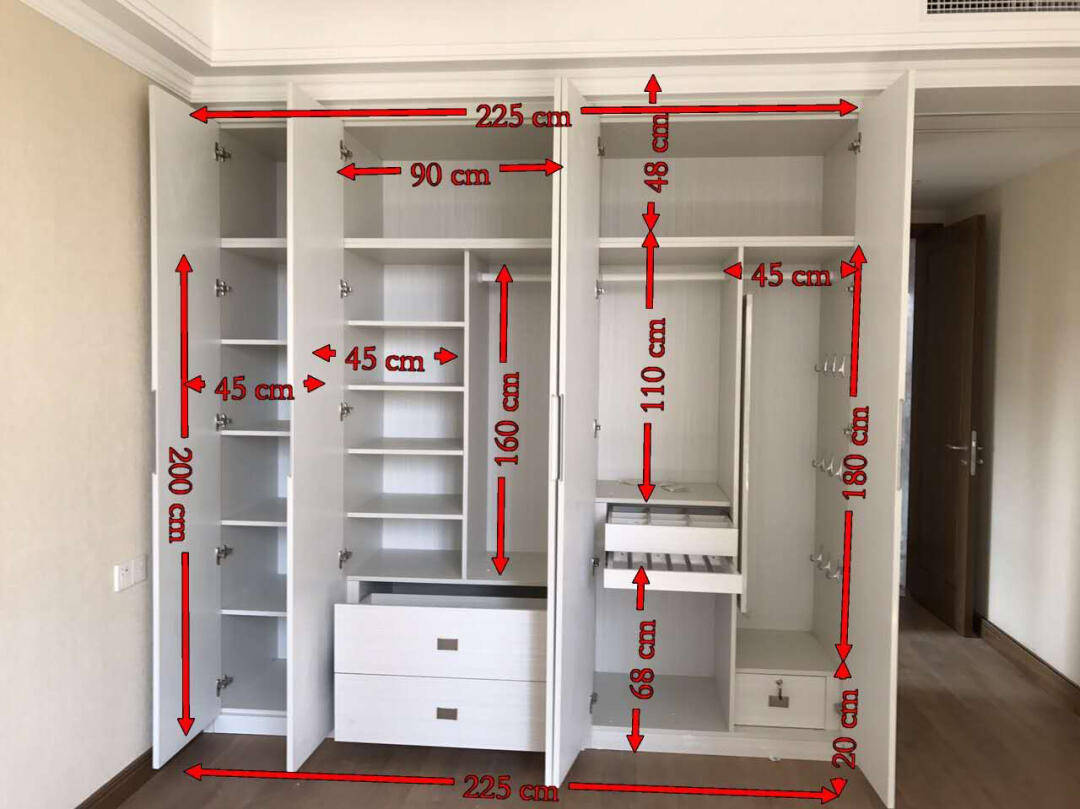 合肥新房装修衣柜不管是定制还是现场打都能用得到的参考尺寸