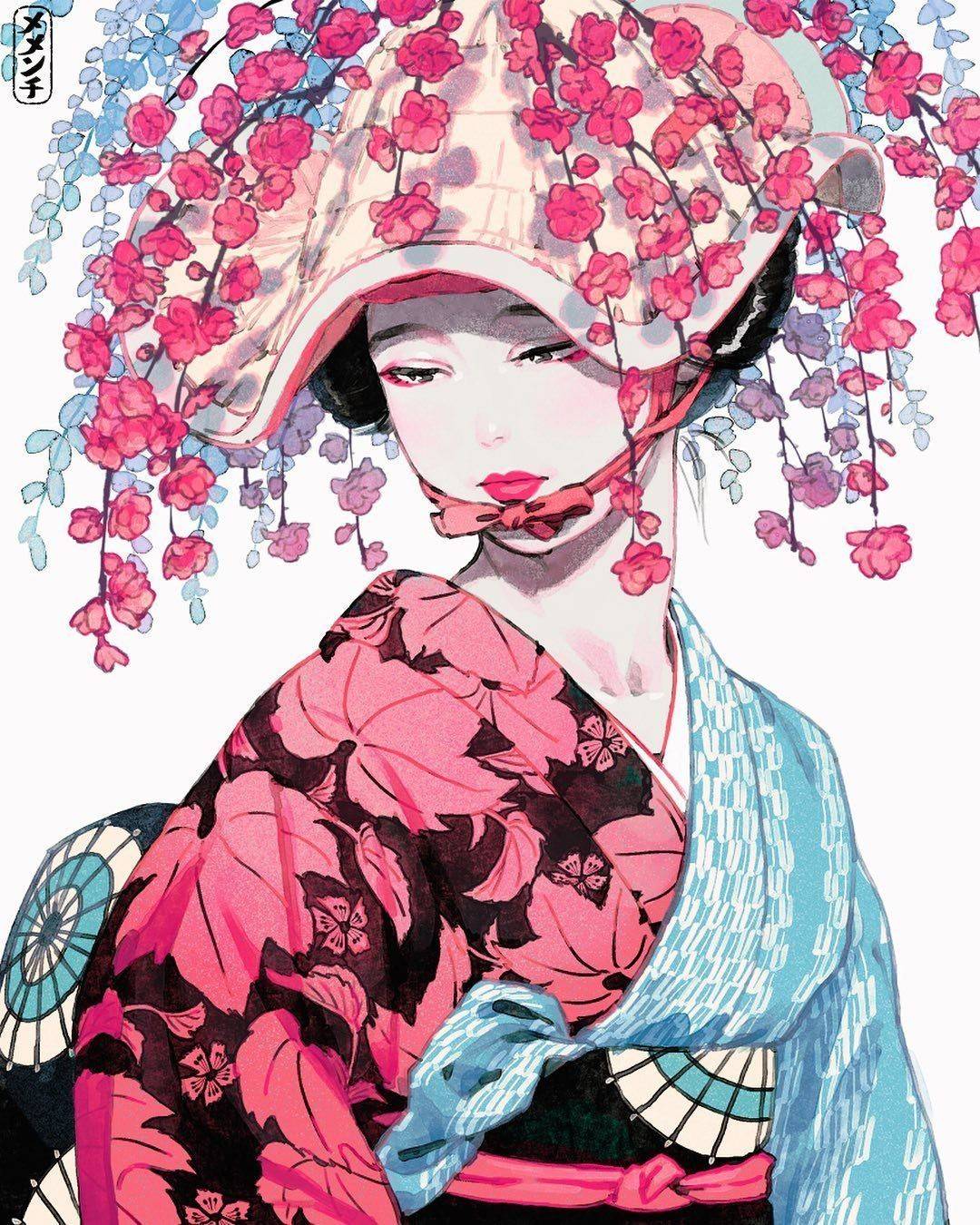 日本画师的作品十分精致细腻,治愈唯美的画风,有种神秘的感觉