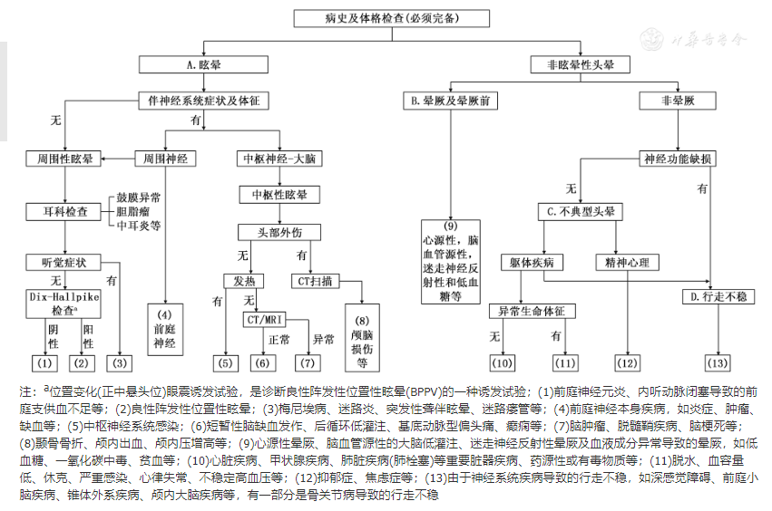 头晕眩晕头晕的诊断流程