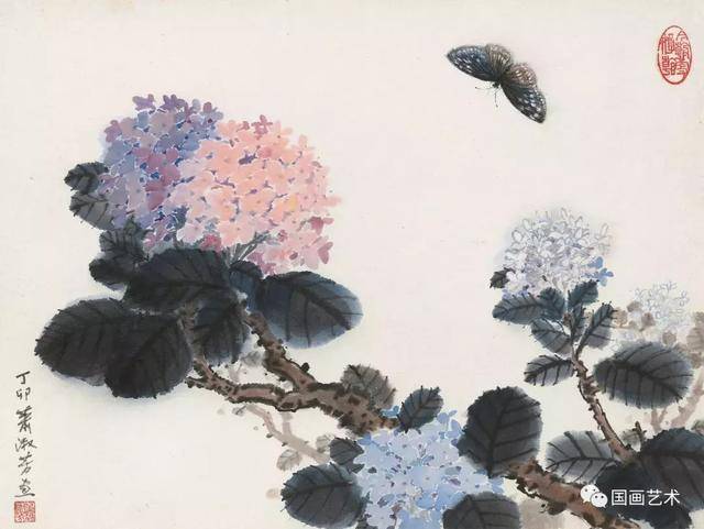 国画基础讲堂,国画绣球花的画法,绣球花的写意画法步骤解析