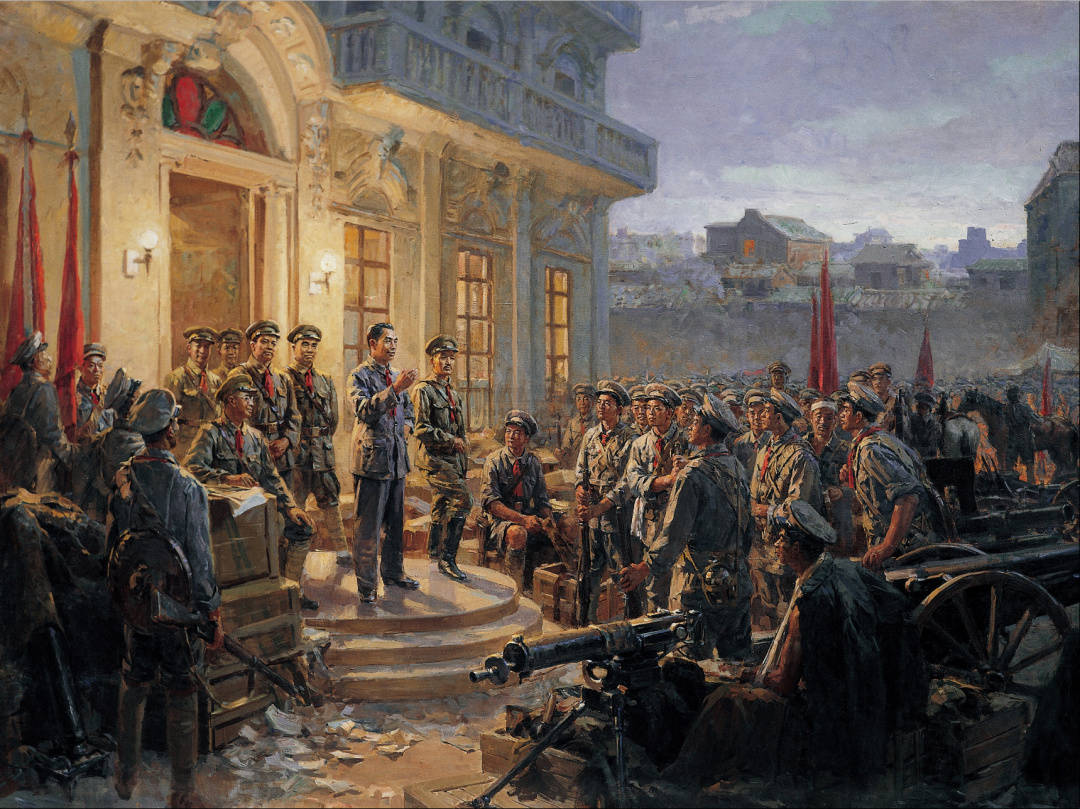 建军节特辑油画里的中国人民解放军