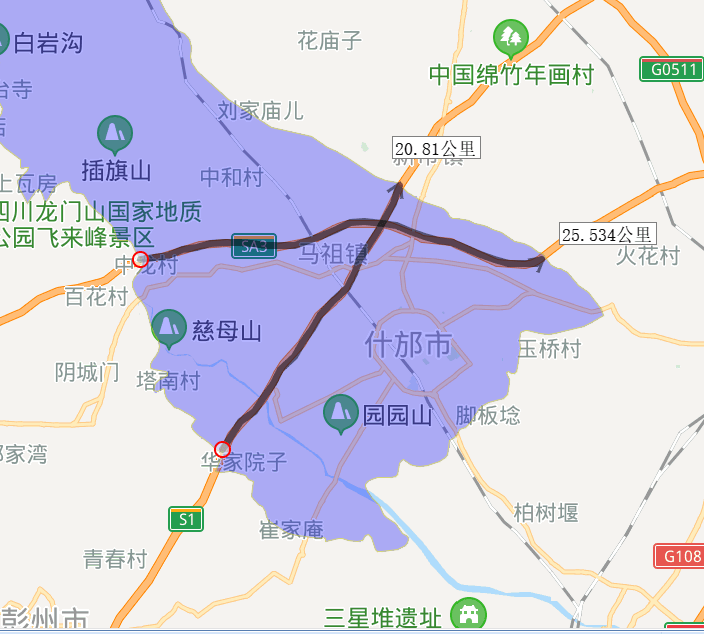 绵竹县域地图图片