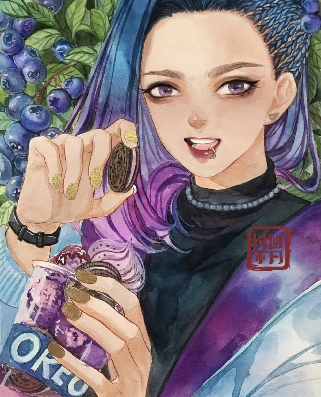 韩漫风的"食物拟人化":三大口味的奥利奥美人,巧克力味最霸气