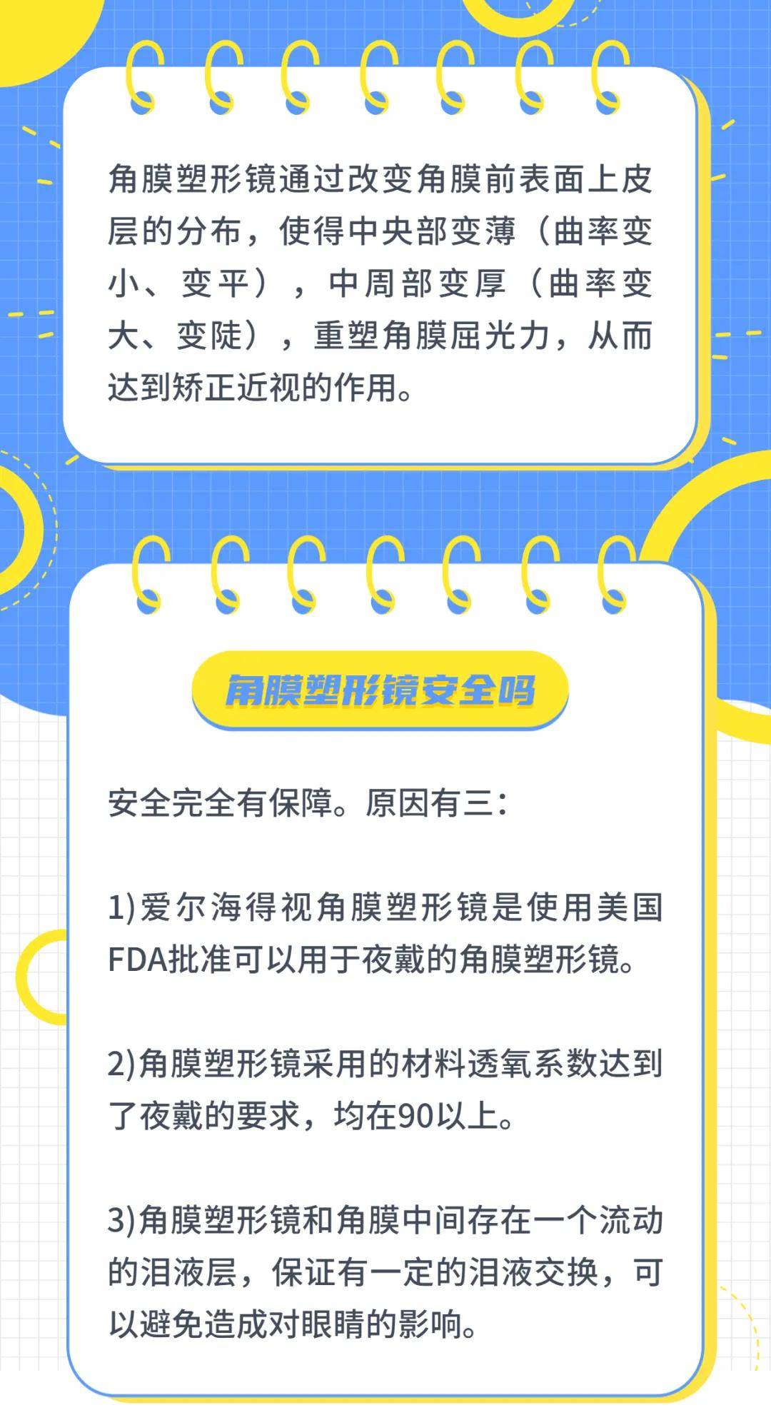 角膜塑形镜经过数十年的发展,技术非常成熟,只要谨遵医嘱,按照镜片